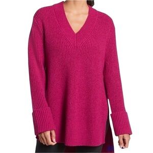 NWT Athleta Shasta Oversized Wool Blend High Low V-Neck Sweater